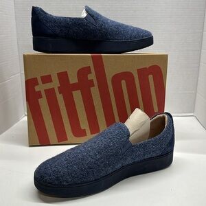 Fit Flop Rally ShoesSneakers Slip On  Merino Wool Orthopedic Blue New Women 11